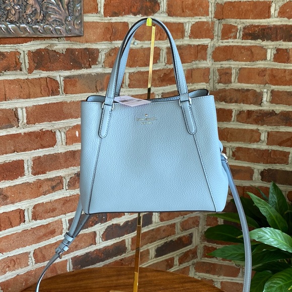 kate spade Handbags - Kate Spade medium triple compartment satchel, blue pebbled leather, NWT